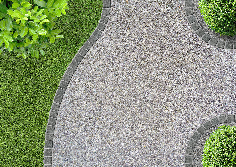 Professionally finished garden with tidy kerbing